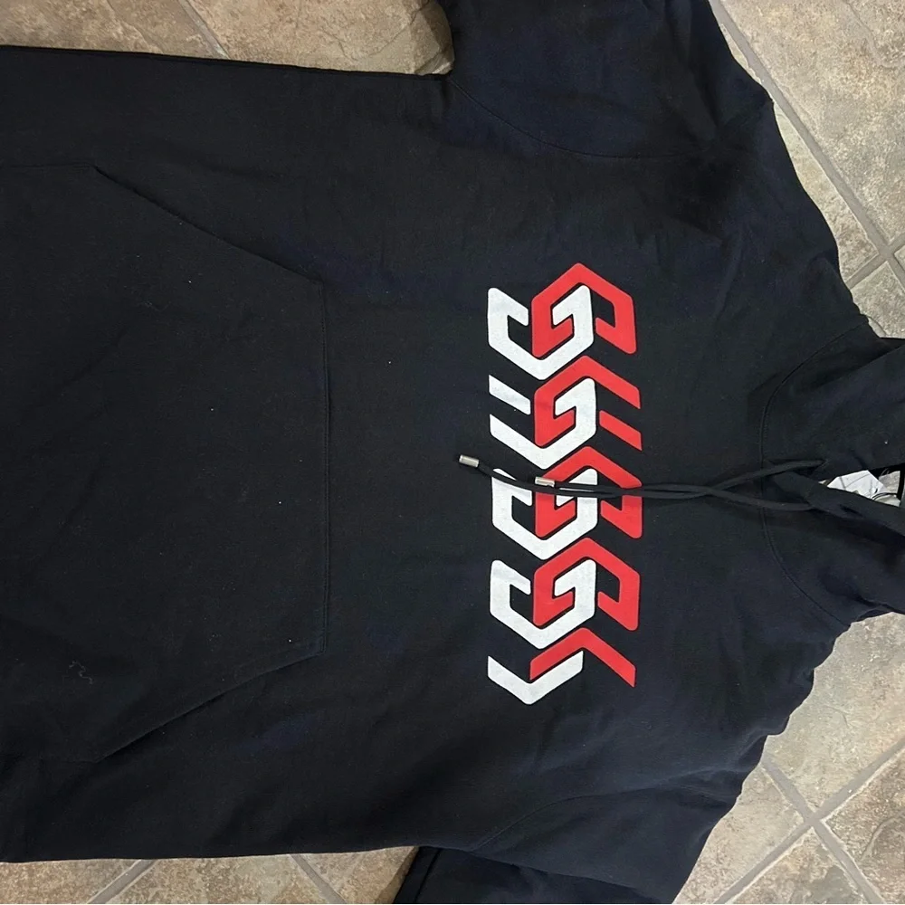 Men's Gucci mirrored print jersey, cotton hoodie size large made in Italy